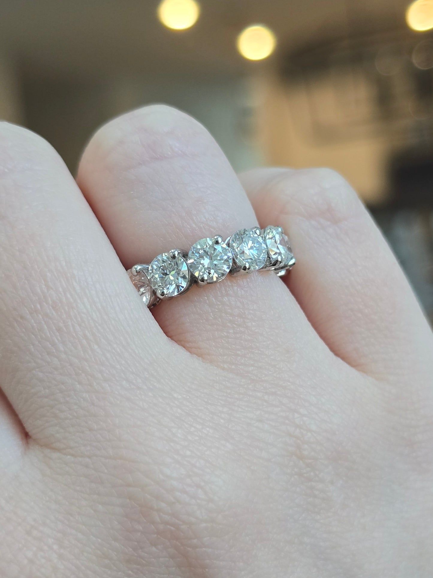 Platinum 6.92ct Lab Diamond Eternity Band