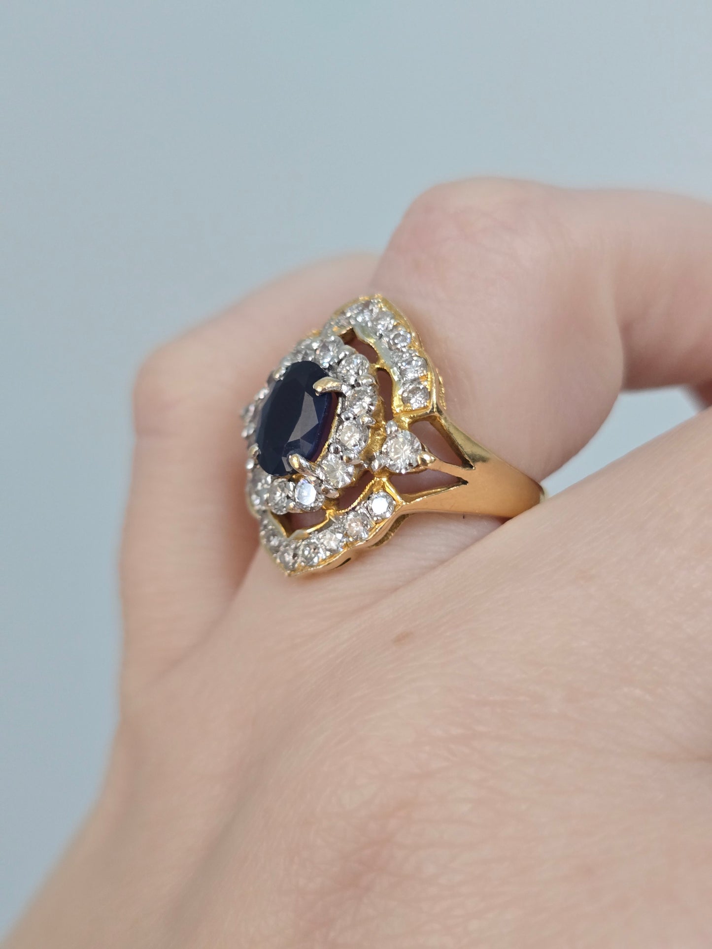 Vintage Sapphire and Diamond Ring