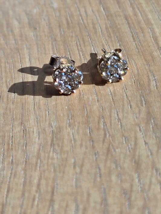 10K Yellow Gold Fancy Brown Diamond Stud Earrings