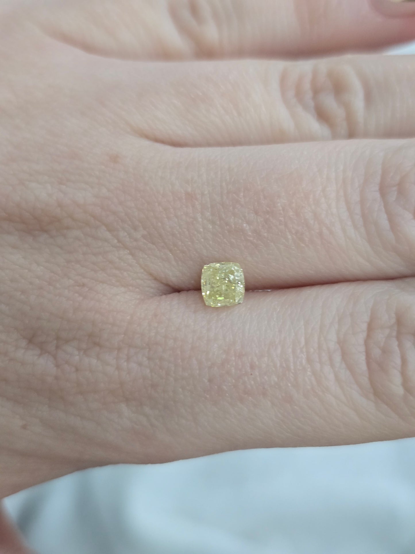 Loose 1.00 CT Natural Cushion Fancy Yellow Diamond