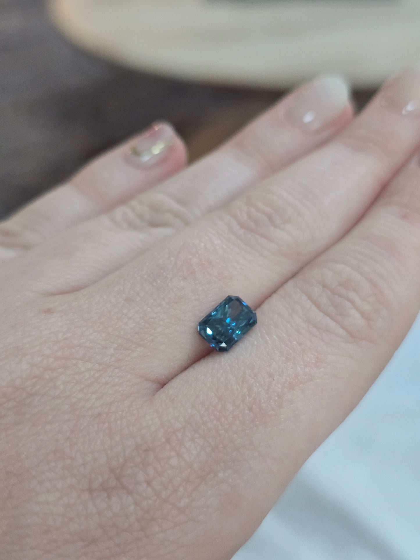 Loose Radiant Cut 1.65ct Fancy Blue Lab Diamond