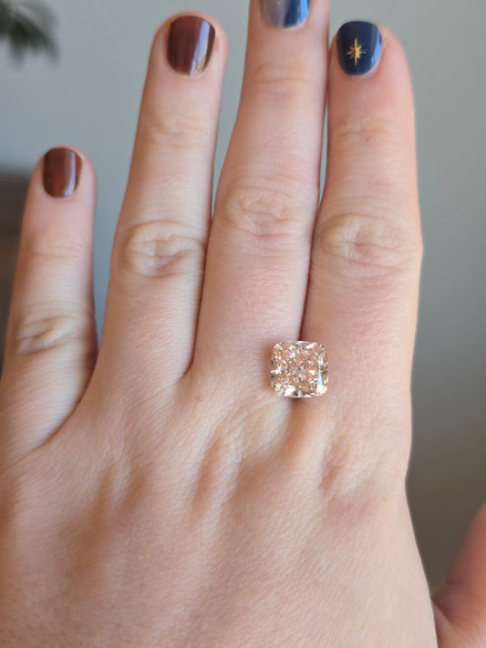 5.09ct Fancy Pink Cushion Lab Grown Diamond