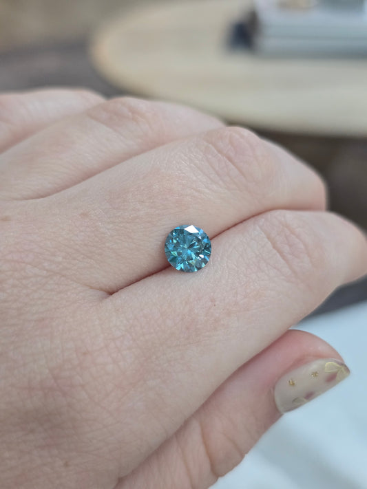 Loose Round Cut 1.53ct Fancy Blue Lab Diamond