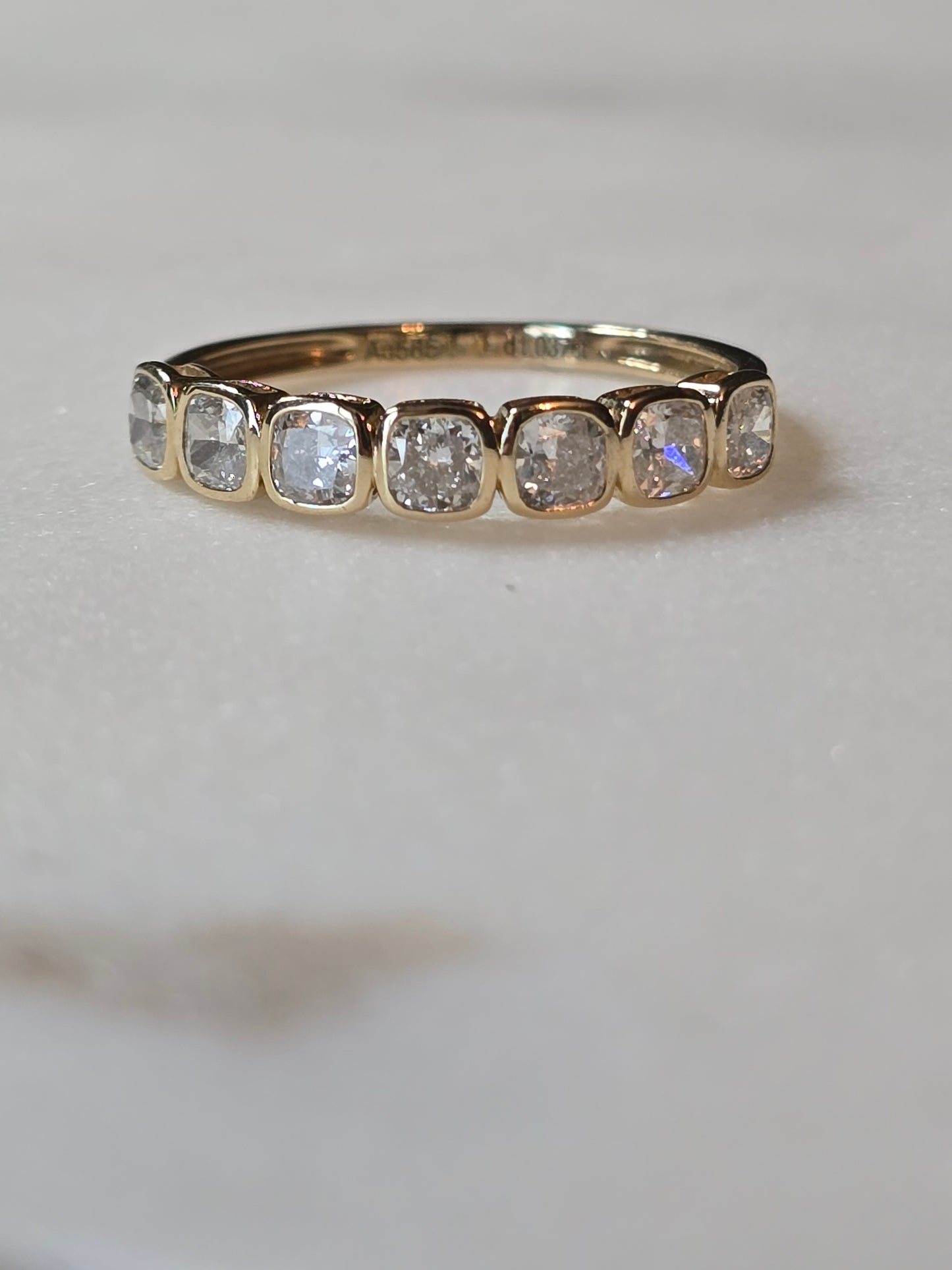 14k 1ct Lab Diamond Cushion Bezel Band