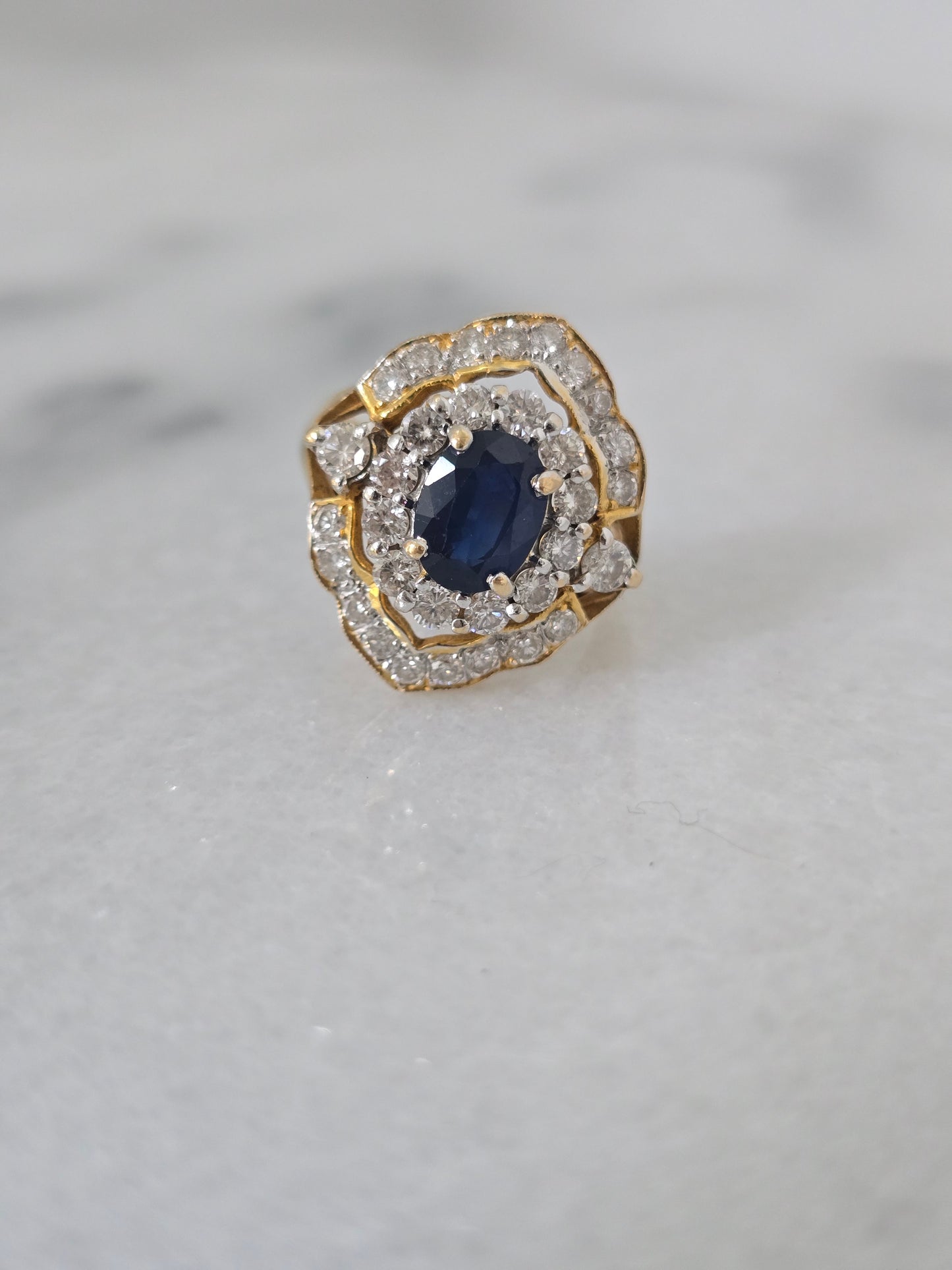 Vintage Sapphire and Diamond Ring
