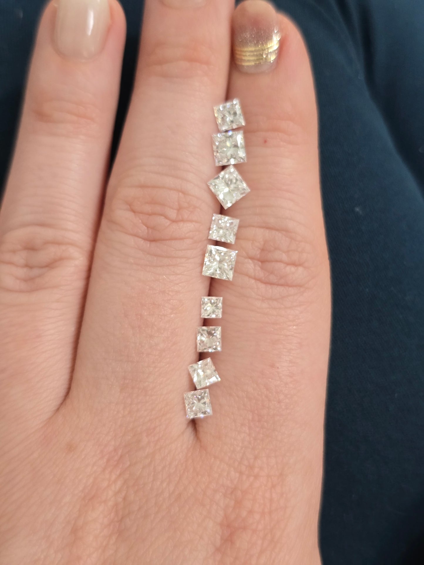 Loose 4.85 CTW Princess Cut Lab Grown Diamond Lot