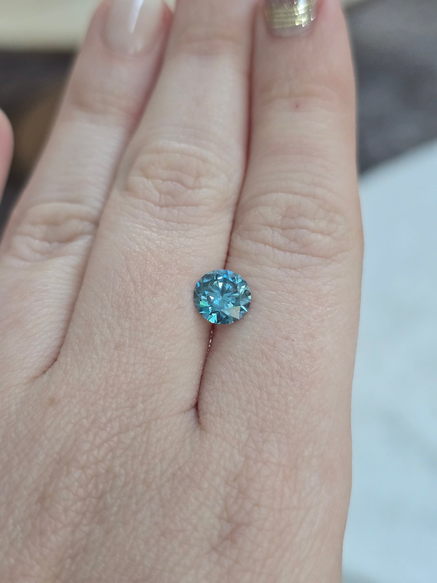 Loose Round Cut 1.53ct Fancy Blue Lab Diamond