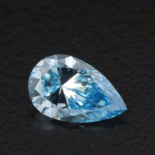 Loose 1.00 CT Pear Lab Grown Fancy Blue Diamond