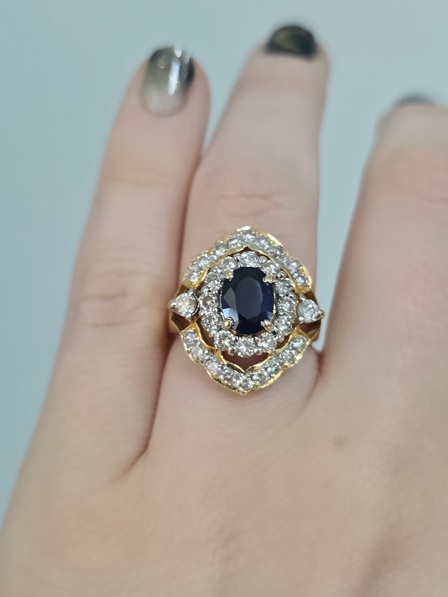 Vintage Sapphire and Diamond Ring