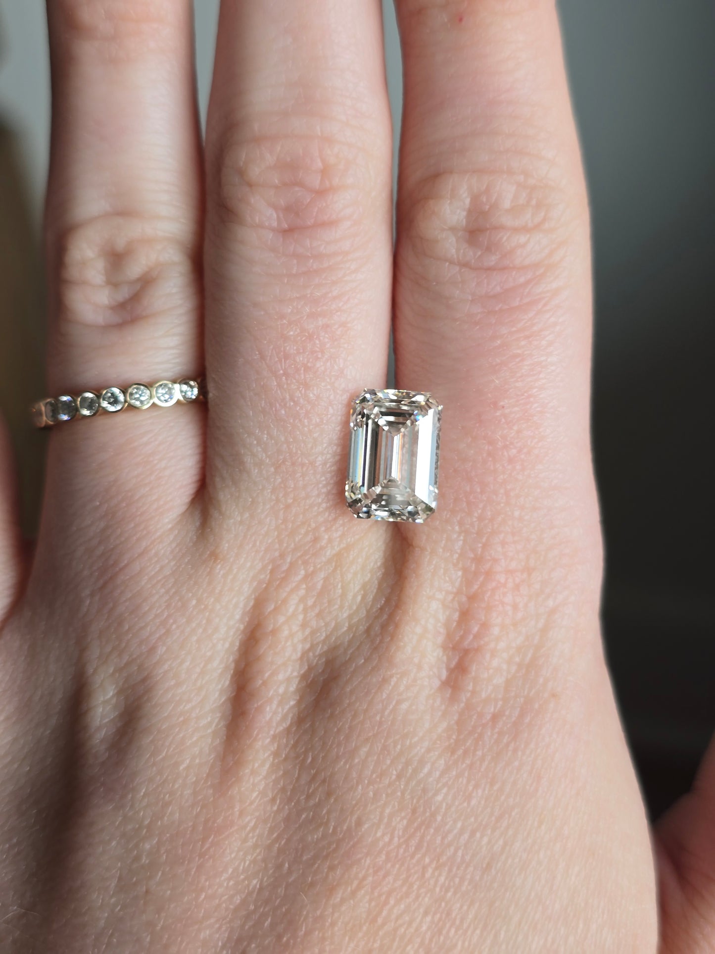 Loose 5.92 CT Emerald Cut Lab Grown Diamond with IGI Report
