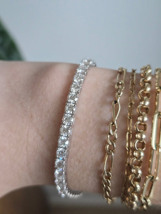 14k White Gold 10ct Lab Diamond Bracelet