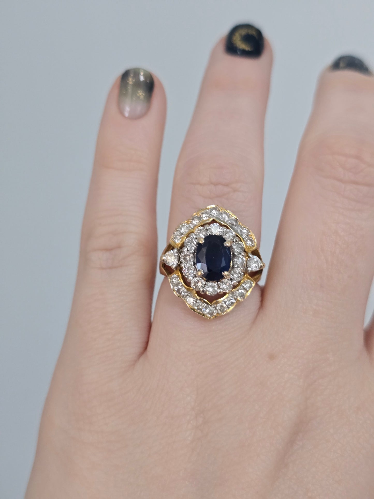 Vintage Sapphire and Diamond Ring