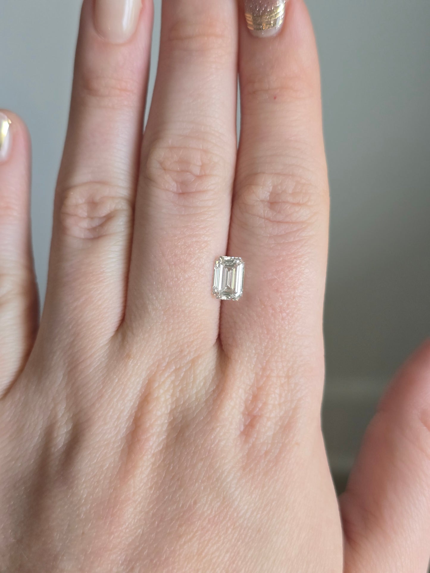Loose 1.57 CT Emerald Cut Lab Grown Diamond with IGI Report