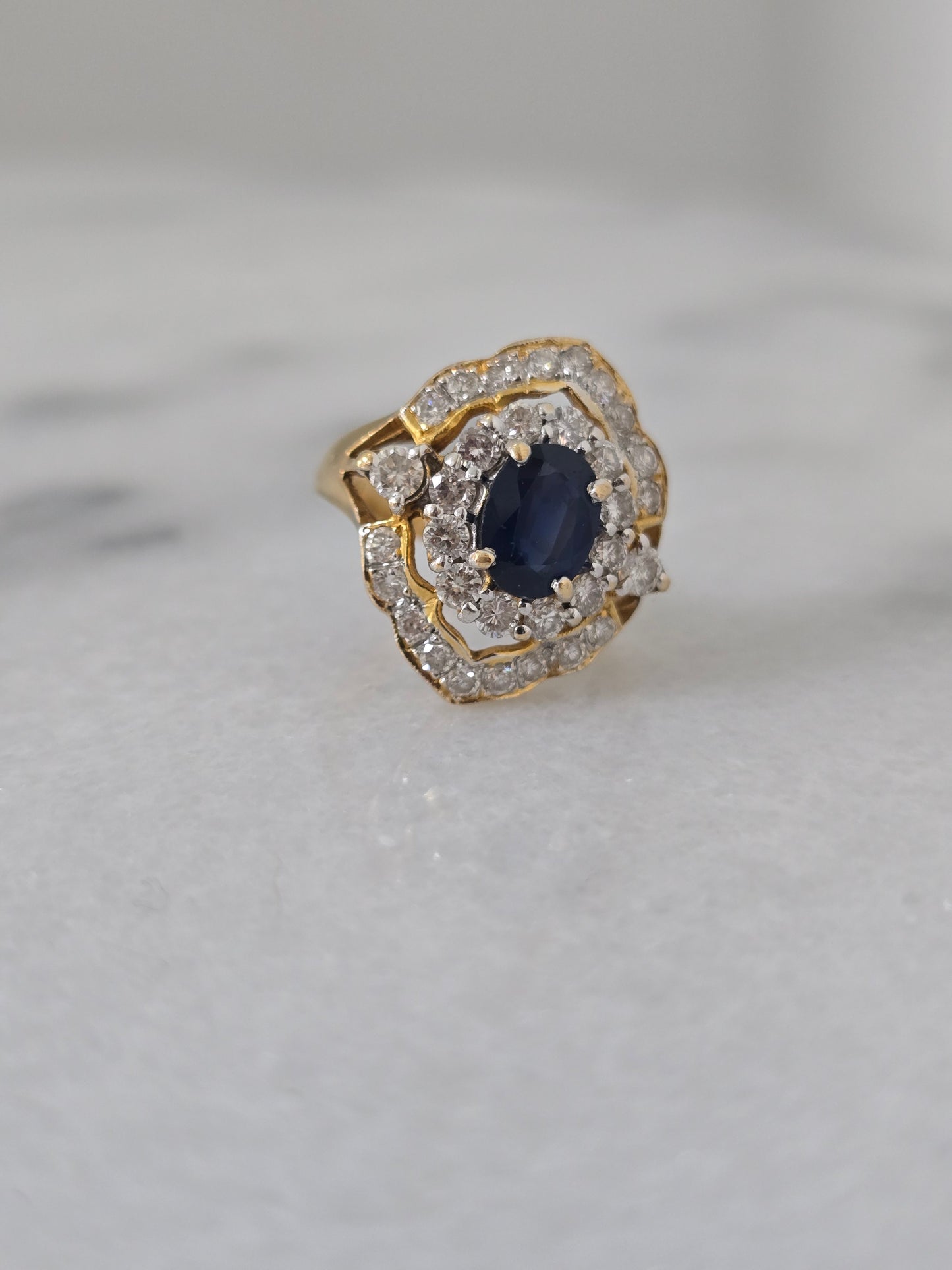 Vintage Sapphire and Diamond Ring