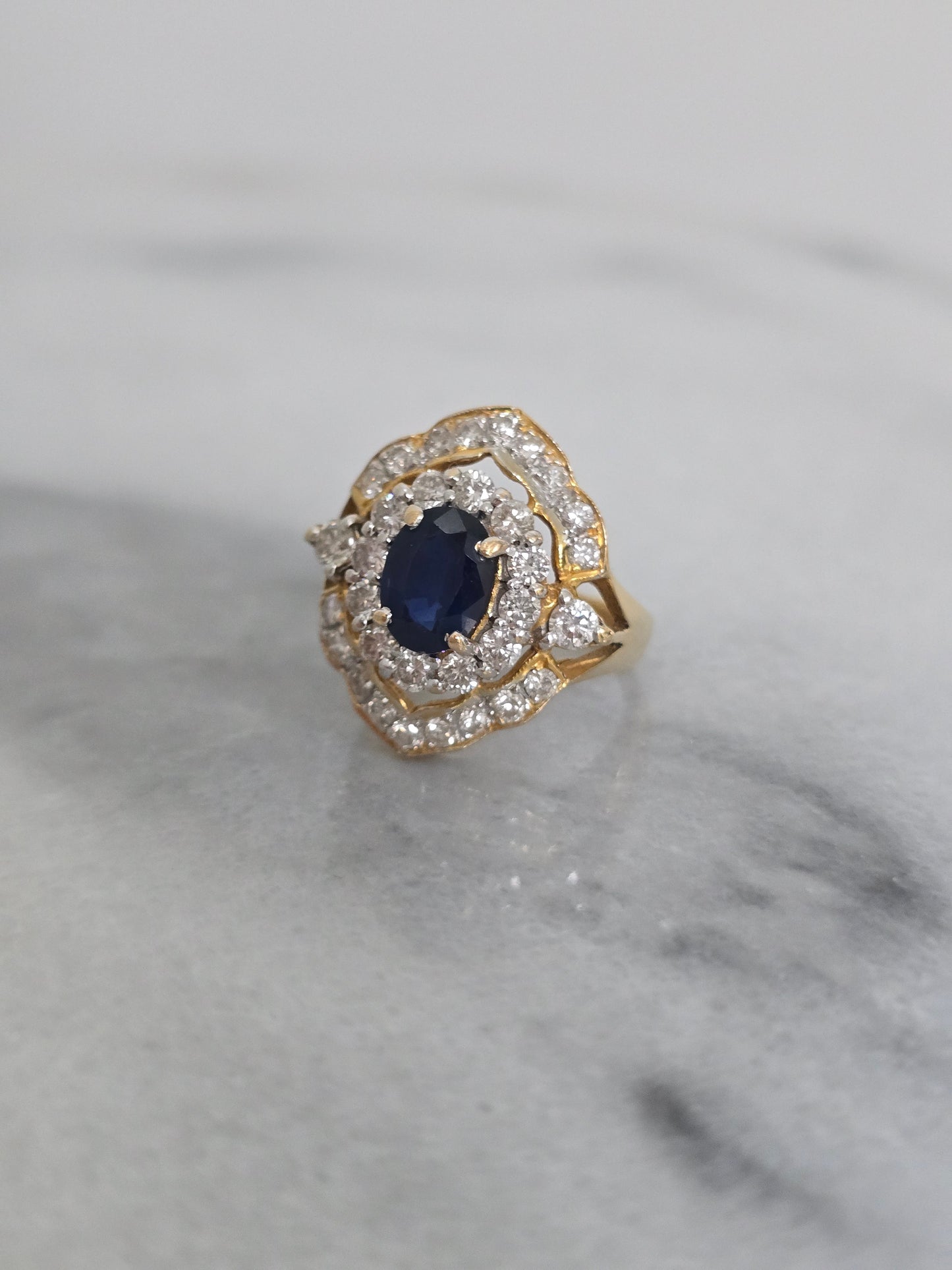 Vintage Sapphire and Diamond Ring