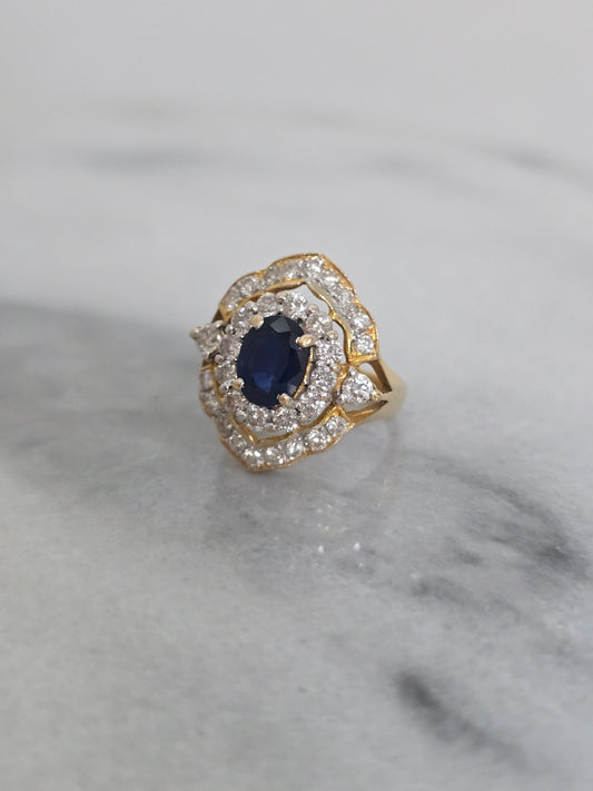 Vintage Sapphire and Diamond Ring