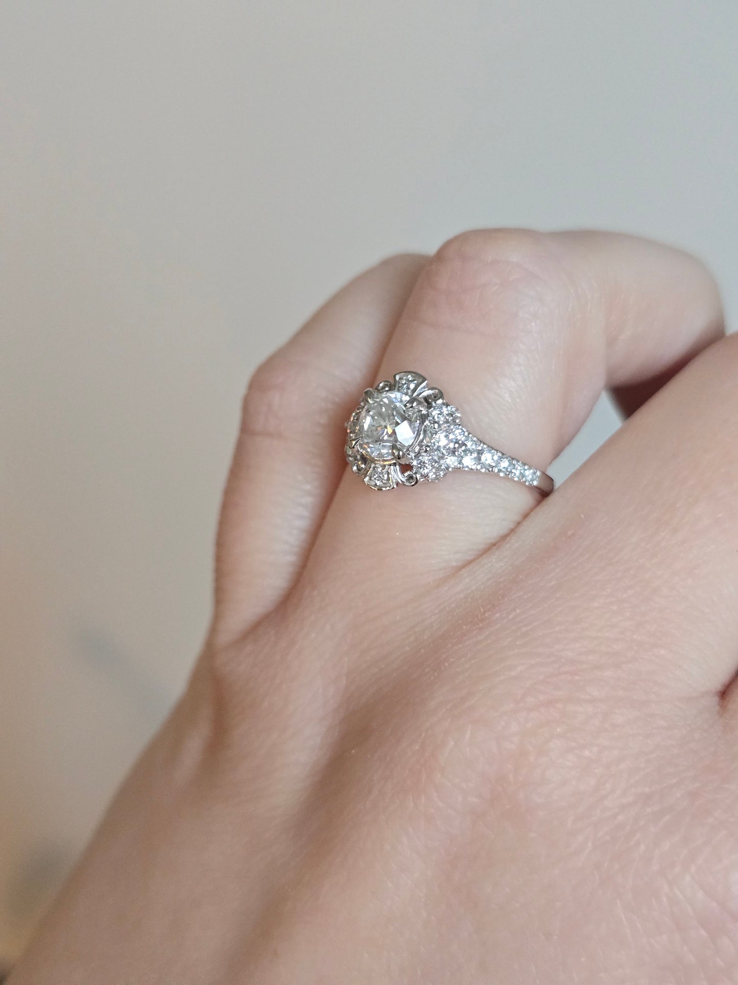 14k White Gold 1.55ct Round Natural Diamond Ring