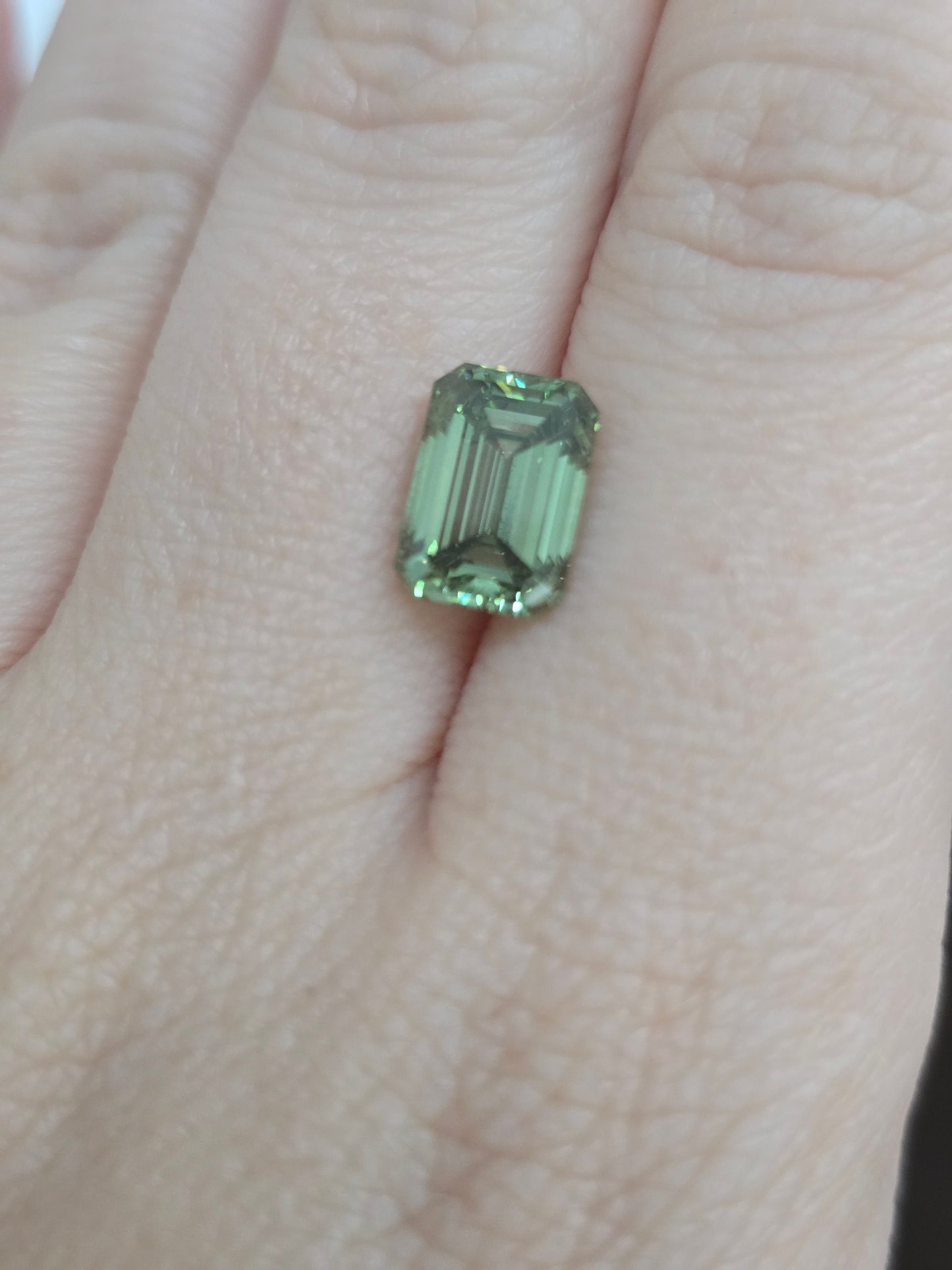Loose 3.02 CT Emerald Cut Lab Grown Fancy Vivid Green Diamond with IGI Report