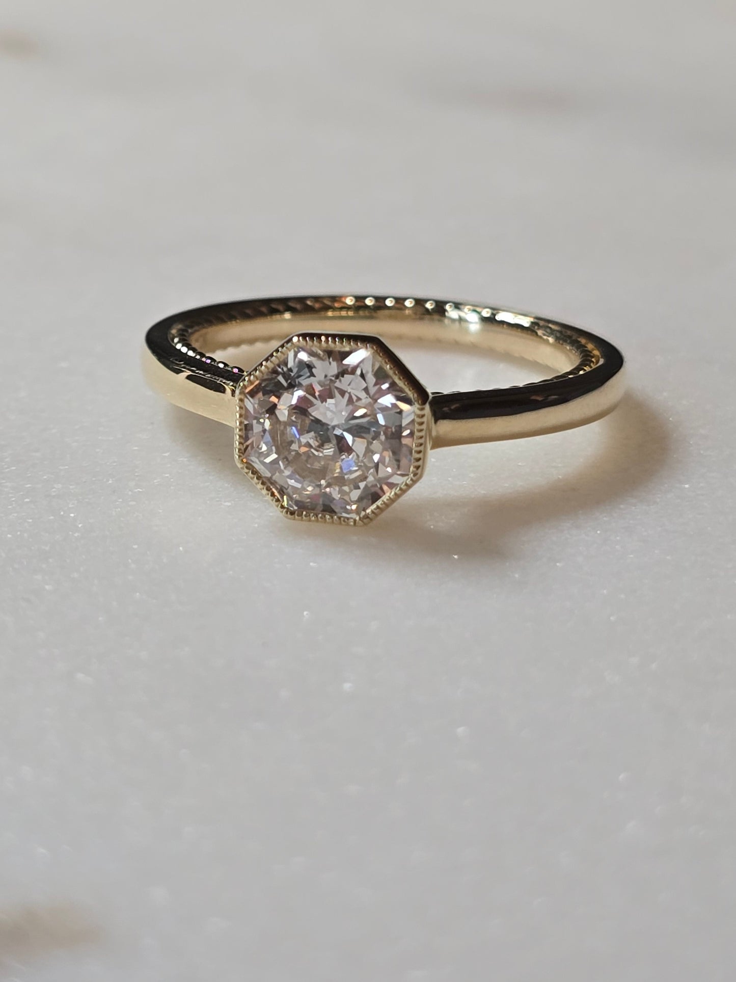 10k Yellow Gold 2ct Octagon Ring