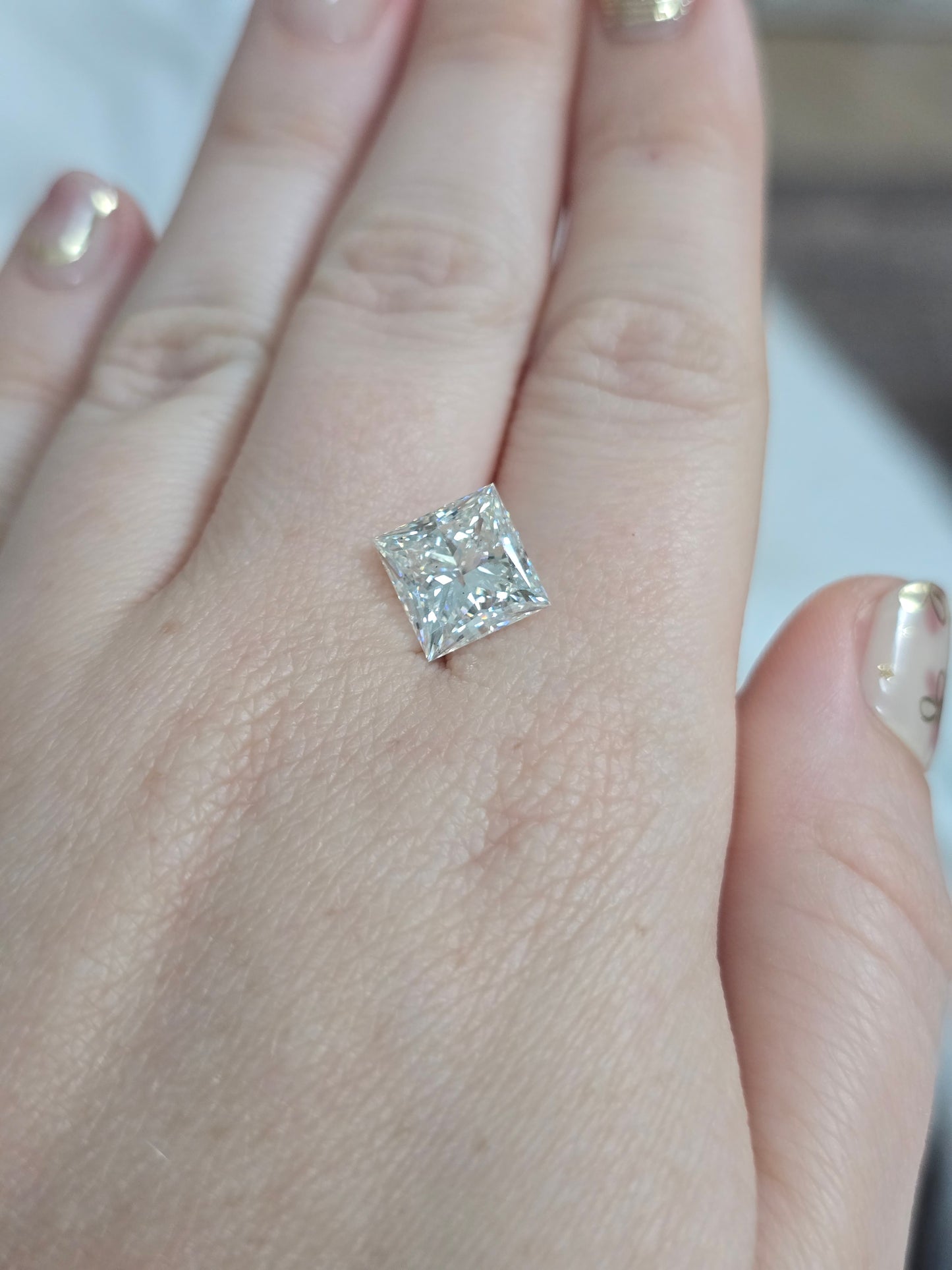 Loose 4.09 CT Princess Cut Lab Grown Diamond with IGI Report