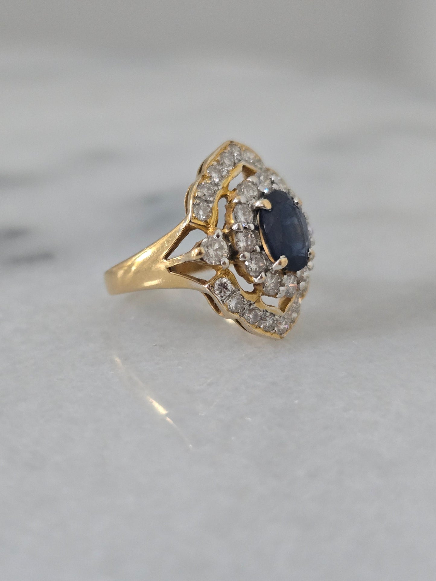 Vintage Sapphire and Diamond Ring