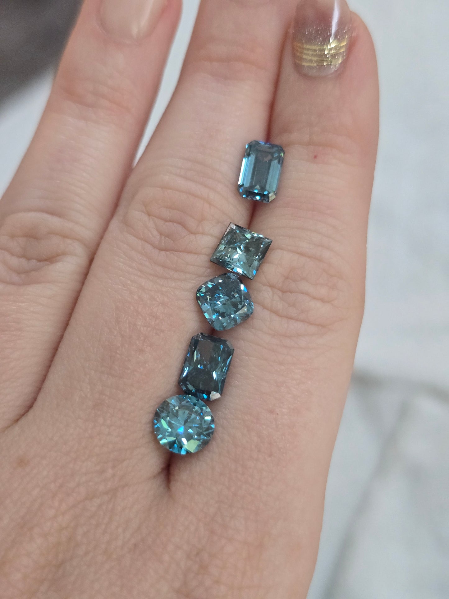 Loose Princess Cut 1.51ct Fancy Blue Lab Diamond