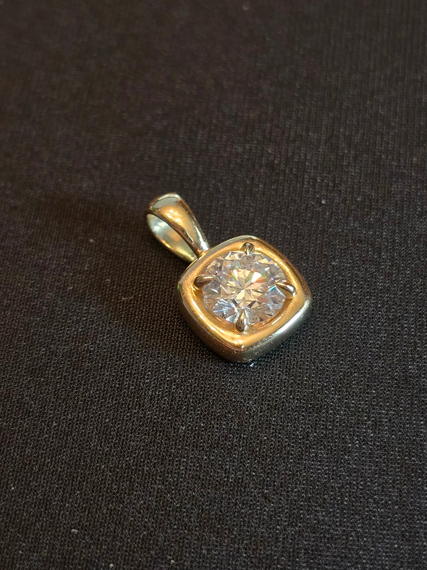 14k Yellow Gold 1ct Lab Diamond Pendant