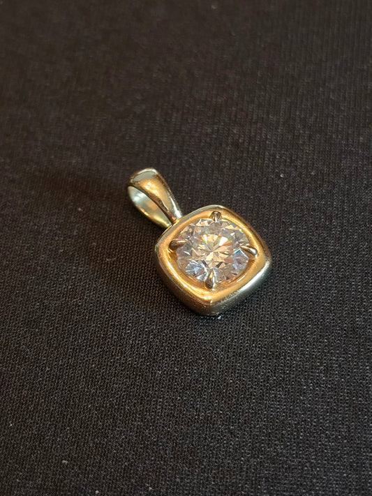 14k Yellow Gold 1ct Lab Diamond Pendant